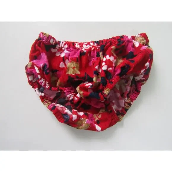 The Children's Place Baby Girls 6–9M Red Floral Corduroy Dress Bloomers Set - Picture 4 of 6